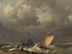 Fishing boats in stormy waters. Hermanus Koekkoek 1859